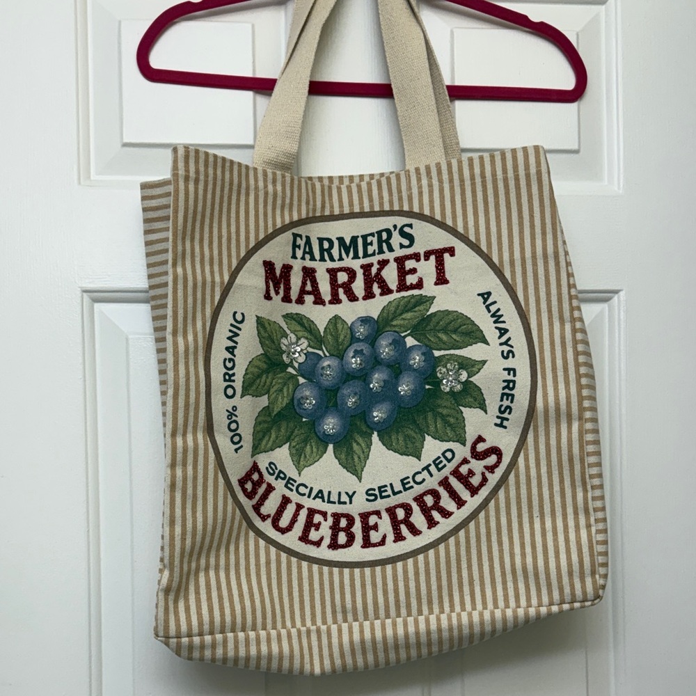 Striped Farmer's Market Tote Bag